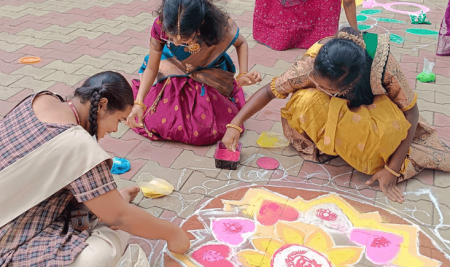 Colors of Joy: Inter-House Rangoli Competition